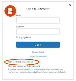 Sign up option