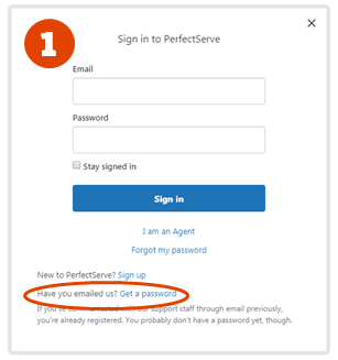 Get a password option